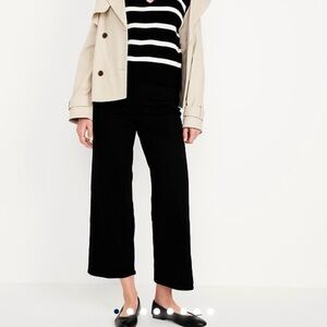 Old Navy High-Waisted Black Wide-Leg Cropped Pants